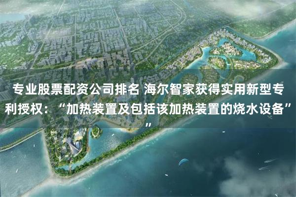 专业股票配资公司排名 海尔智家获得实用新型专利授权：“加热装置及包括该加热装置的烧水设备”