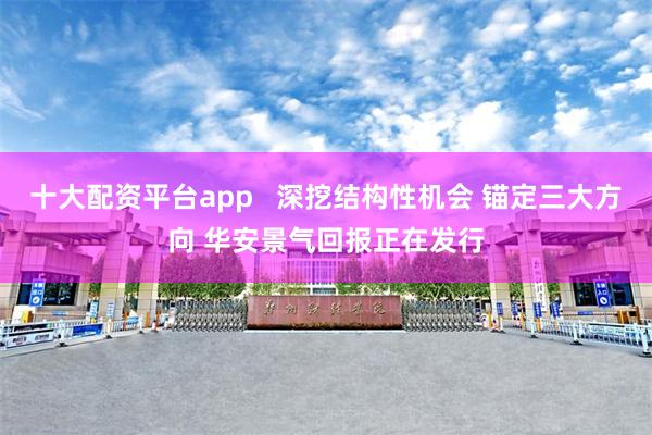 十大配资平台app   深挖结构性机会 锚定三大方向 华安景气回报正在发行