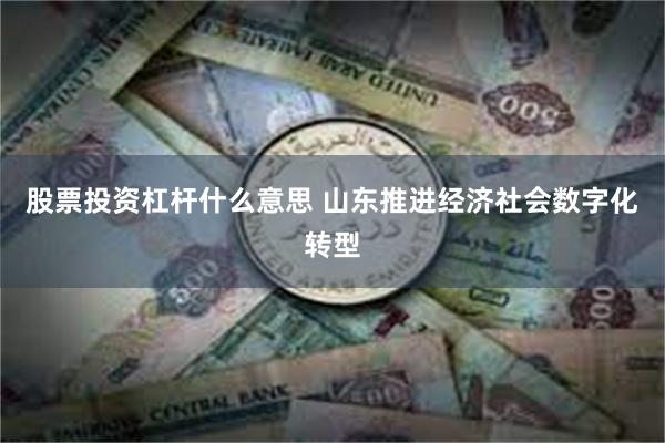 股票投资杠杆什么意思 山东推进经济社会数字化转型